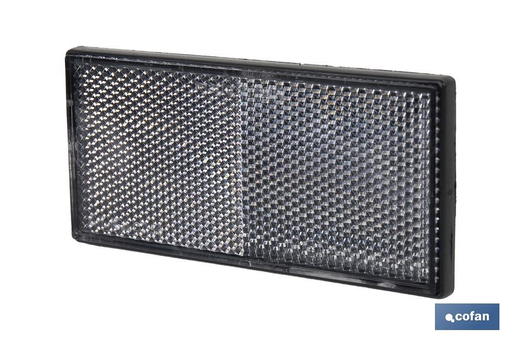 CATADIÓPTRICO RECTANGULAR BLANCO 106 X 50 MM ADHESIVO (PACK: 1 UDS)