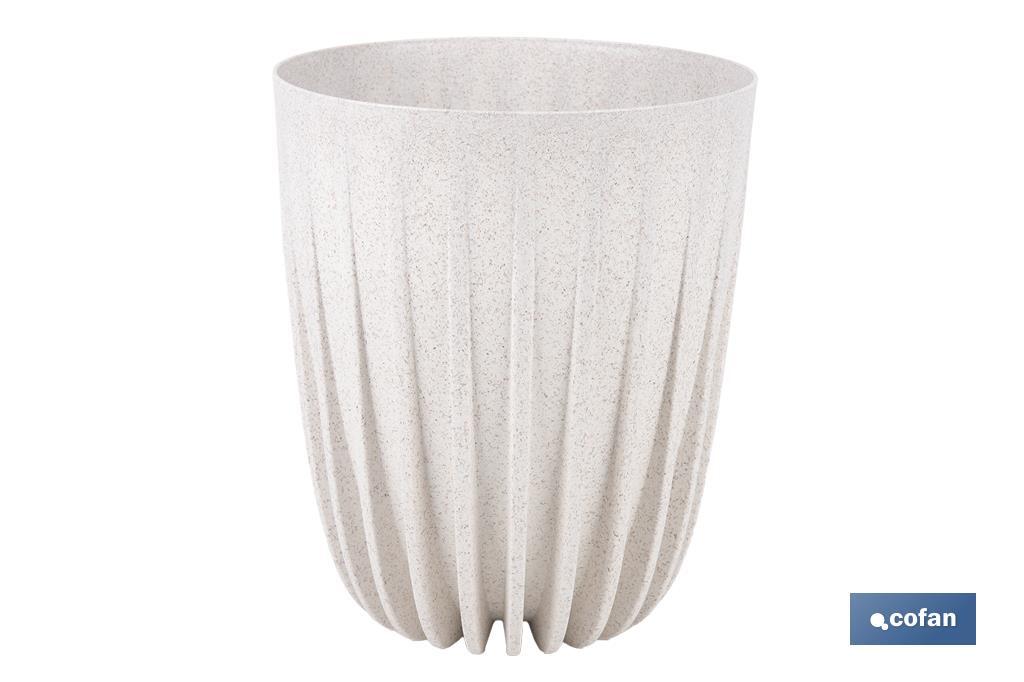 MACETA CON FILTRO DE DRENAJE A RAYAS COLOR BLANCO WPC Ø 300 X 356 MM 11,6 L (PACK: 4 UDS)