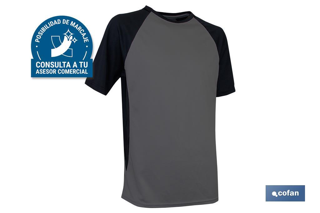 CAMISETA TRANSPIRABLE MODELO PILOTE GRIS-NEGRA 160 g/m2 TALLA-XXXL (PACK: 1 UDS)